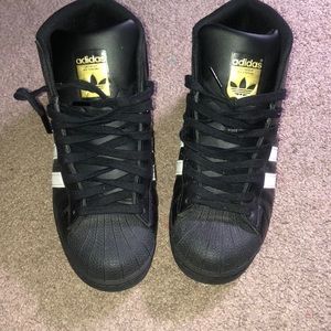 Black high top adidas